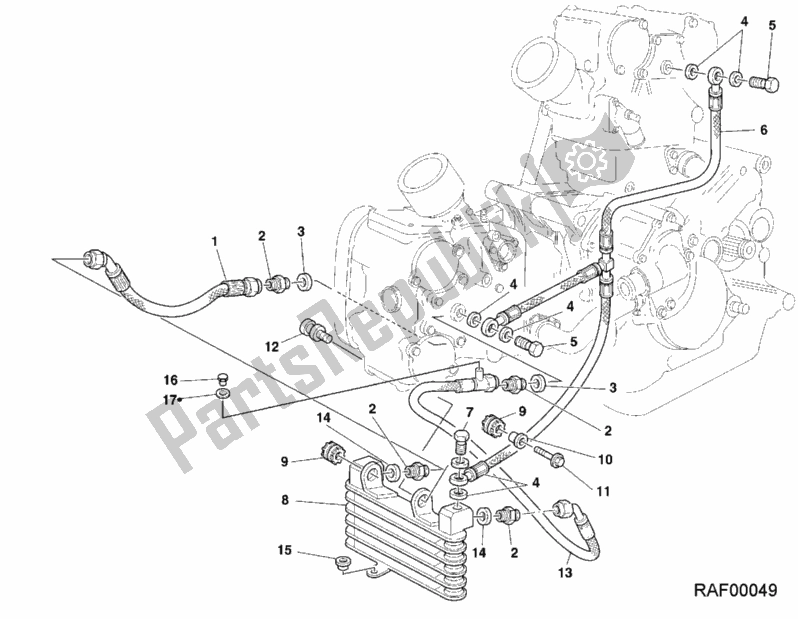 Todas as partes de Radiador De óleo do Ducati Superbike 748 RS 2000